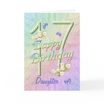 Daughter 17th Birthday Butterfly Garden Card