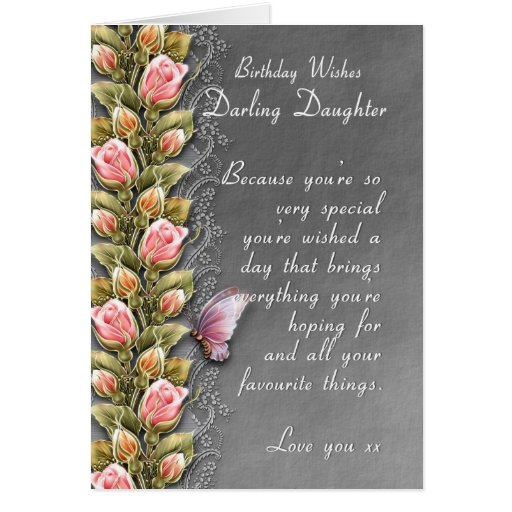 daughter birthday card birthday card with roses Zazzle