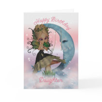 Daughter Birthday Card With Cute Fairy And Frog Pr