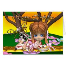 Daughter Birthday card with cutie pie by Moonlake