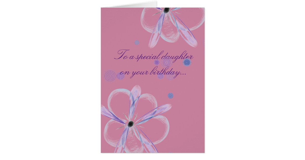 Daughter Birthday Card With Flower Art Zazzle