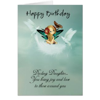 Daughter Fairy Birthday Card With Doves