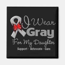 Daughter - Gray Ribbon Awareness Fridge Magnets