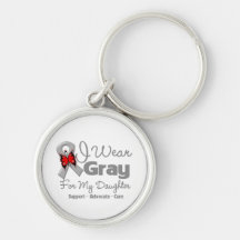Daughter - Gray Ribbon Awareness Key Chain