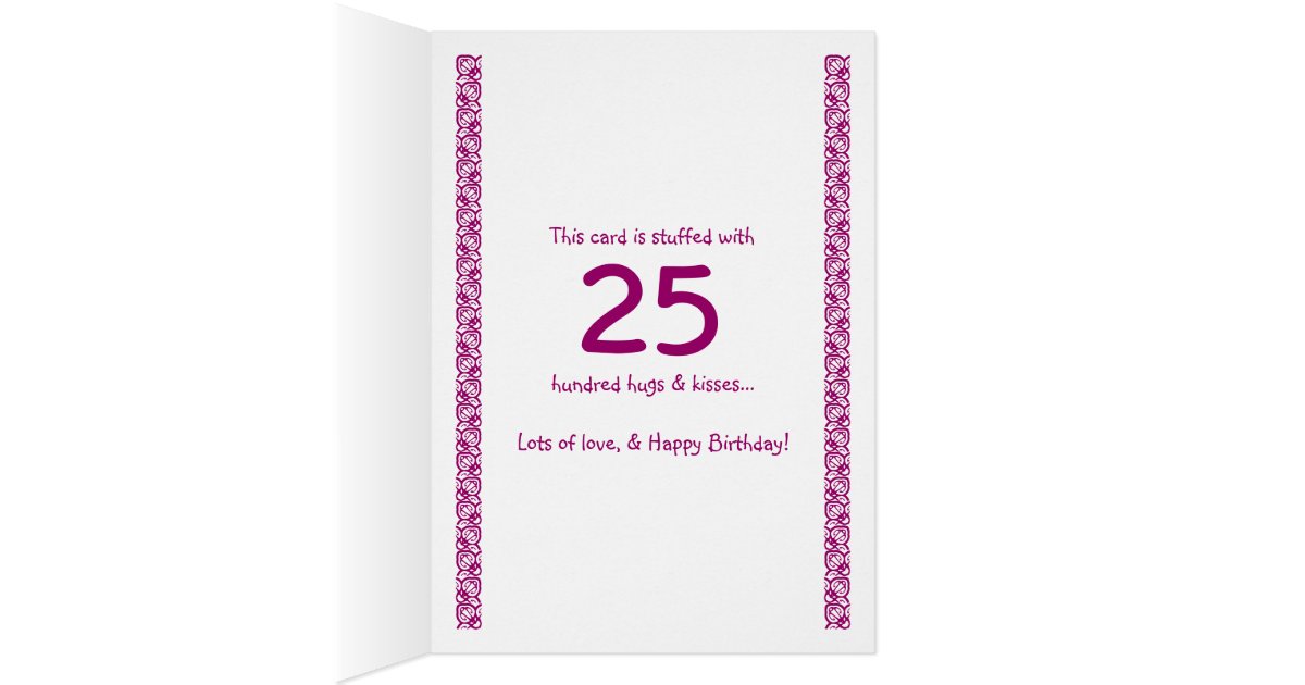 DAUGHTER - Happy 25th Birthday Card | Zazzle