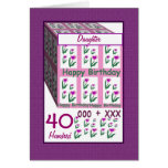 DAUGHTER - Happy 40th Birthday Greeting Cards