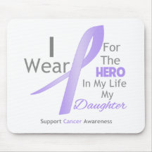 Daughter - I Wear Lavender Ribbon - General Cancer Mouse Pads