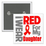 Daughter - I Wear Red Ribbon Buttons