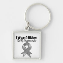 Daughter-in-Law - I Wear A Gray Ribbon Keychain