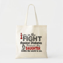 Daughter Means World To Me Diabetes Canvas Bag