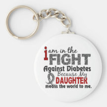 Daughter Means World To Me Diabetes Key Chains