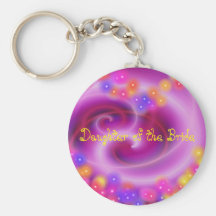 Daughter of the Bride Swirly Heart Keychain