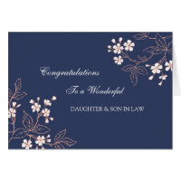 Daughter & Son In Law Wedding Congratulations Blue Greeting Card