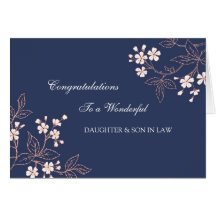 Daughter & Son In Law Wedding Congratulations Blue Card
