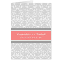 Daughter & Son In Law Wedding Congratulations Gray Greeting Card