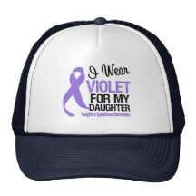 Daughter Violet Ribbon Hodgkins Lymphoma Hats