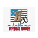 Daughter wears combat boots postcard