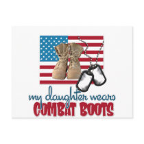 Daughter wears combat boots postcard
