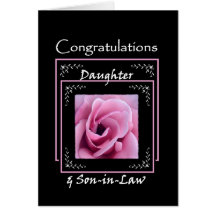 DAUGHTER Wedding Congratulations - Pink Rose Card