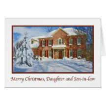 Daughter's Christmas Card with Snowy Home Scene