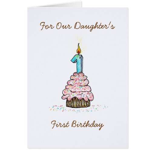 Daughter's First Birthday Card | Zazzle