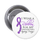 Daughter's Inspiring Courage - Pancreatic Cancer Pinback Buttons