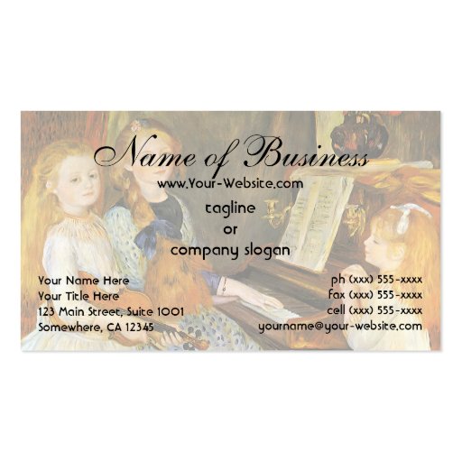 Daughters of Catulle Mendes; Pierre Auguste Renoir Business Card Templates
