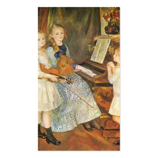 Daughters of Catulle Mendes; Pierre Auguste Renoir Business Card Templates (back side)