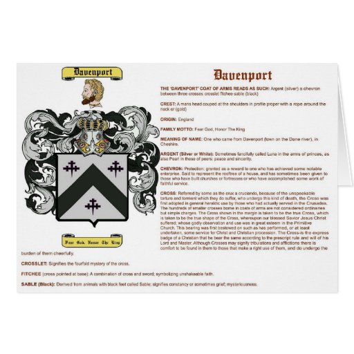 Davenport (meaning) card Zazzle