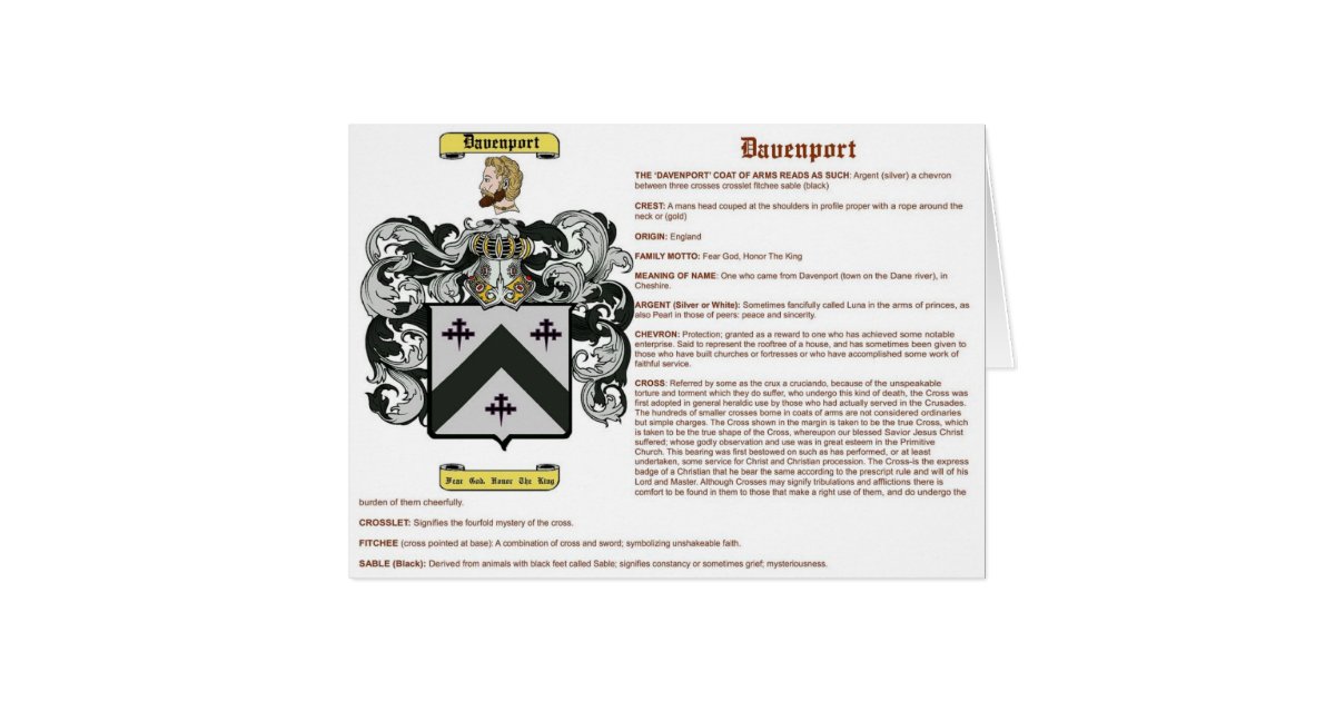 Davenport (meaning) card Zazzle