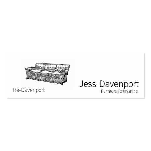 Davenport or Sofa Business Card (front side)