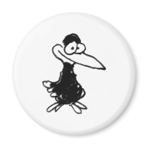 davholle black bird fridge magnets