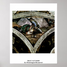 David And Goliath By Michelangelo Buonarroti Poster