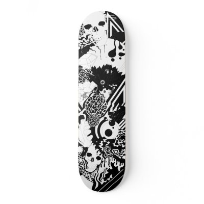 David Carvalho "Skulls" Skateboard Deck by hellokarpa