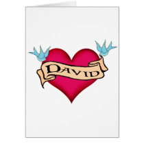 David - Custom Heart Tattoo T-shirts & Gifts cards