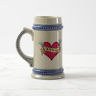 David - Custom Heart Tattoo T-shirts &amp; Gifts Coffee Mug by 