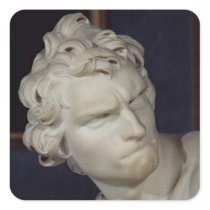 David, detail of the head, 1623-23 sticker