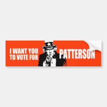 DAVID PATTERSON Election Gear Bumper Stickers