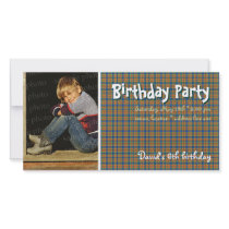 David's Birthday Party Photo Invitation Custom Photo Card