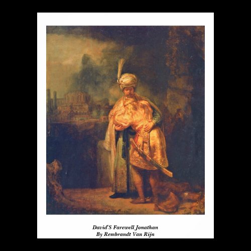 David'S Farewell Jonathan By Rembrandt Van Rijn Poster