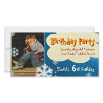 David's Winter Birthday Party Photo Invitation photo cards by Kidsplanet David's Winter Birthday Party Photo Invitation photo cards