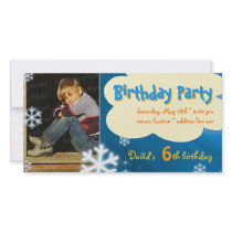David's Winter Birthday Party Photo Invitation photo cards by Kidsplanet David's Winter Birthday Party Photo Invitation photo cards