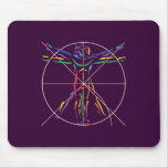 DaVinci Anatomy Man in Chakra Colors Mousepad