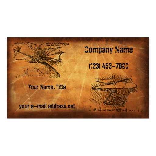 DaVinci Inventions, Business Cards (front side)