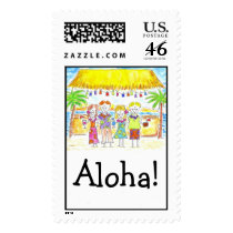 Davis Dec Tiki Hut- Aloha! Postage Stamp