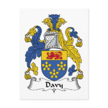 Davy Family Crest postcards