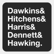 Dawkins&Hitchens&Harris&Dennett&Hawking - Science Square Sticker