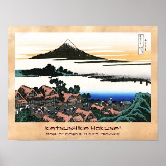 Dawn at Isawa in the Kai province Hokusai Poster