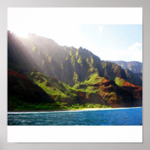 Dawn at Na Pali Posters