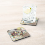Dawn Beach Lattice Abstract Painting - 6 Coasters cork coasters